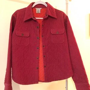 CAbi quilted snap front corduroy jacket
